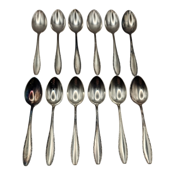 Lot of 12 WMF Friodur Inox‎ Silverplate Dessert Spoons Flatware